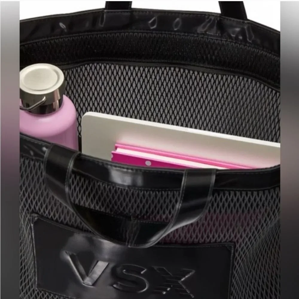 Victoria's Secret Black Mesh Duffel Bag